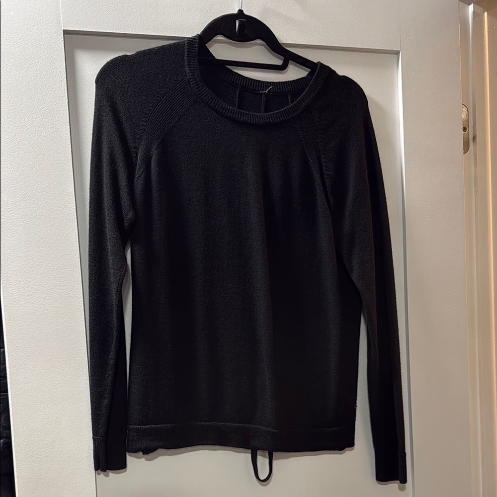 Lululemon Black Sweater with lace up back size small